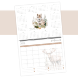 تقويم ميلادي لسنة 2026 بثيم حيوانات الغابة {17 صفحة}